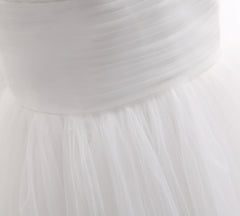 A-line Flowy Romantic Tulle Boho Beach Wedding Dress with Layered Tulle Skirt #21011216 - DollyGown