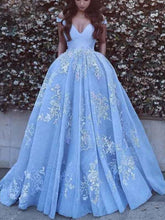 Attractive Ice Blue Ball Gown Lace Wedding Dress,GDC1146-Dolly Gown