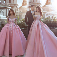 Ball Gown Pink Off Shoulders Wedding Dress,Ball Gown Prom Dress,GDC1162-Dolly Gown