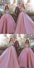 Ball Gown Pink Off Shoulders Wedding Dress,Ball Gown Prom Dress,GDC1162-Dolly Gown