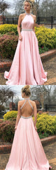 Beautiful Pink Halter Graduation Long Prom Dress,Special Occasion Dress,GDC1042-Dolly Gown