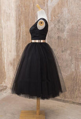 Black One Shoulder Short 8th Grade Gratuation Dress Homecoming Dress - DollyGown