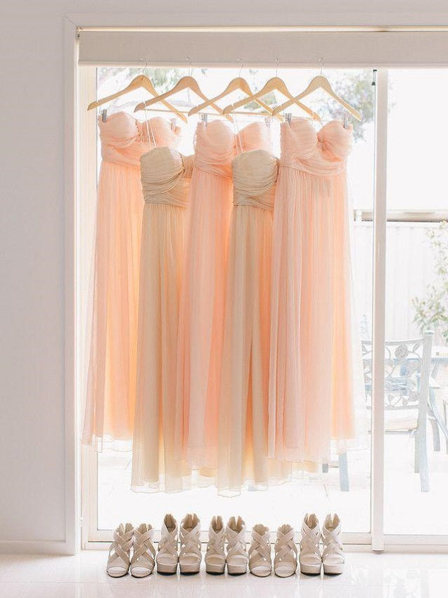 Blush Pink Bridesmaid Dresses Strapless Bridesmaid Dresses Rustic Bridesmaid Dresses Fs004-Dolly Gown