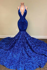 Bodycon Royal Blue Prom Dress Curvy Black Girl Slays - DollyGown