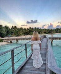 Lace Boho Two Piece Bridal Separates Online,Crop Top Wedding Dress,20081836-Dolly Gown