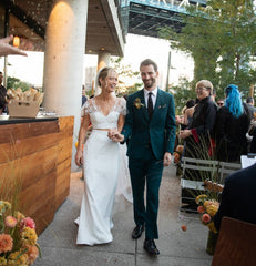 Boho Sheath Two Piece Wedding Skirt and Top - DollyGown