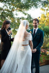 Boho Sheath Two Piece Wedding Skirt and Top - DollyGown