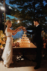 Boho Sheath Two Piece Wedding Skirt and Top - DollyGown