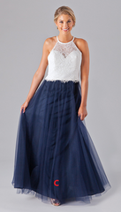 Casual Boho Two Piece Lace Top Mismatched Long Bridesmaid Dresses,Fall Bridesmaid Dresses,20081807-Dolly Gown