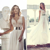 Boho Chiffon Flowy Wedding Dress,Summer Beach Wedding Dress,GDC1191-Dolly Gown