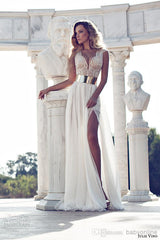 Boho Chiffon Flowy Wedding Dress,Summer Beach Wedding Dress,GDC1191-Dolly Gown