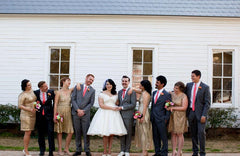 Breathtaking Off the Shoulder Organza 1950s Vintage Short Wedding Dress,20110228-Dolly Gown