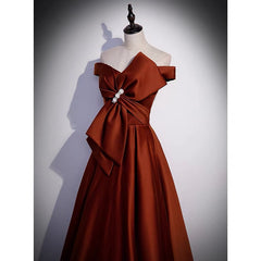 Burgundy 8th Grade Graduation Dress with Big Bow -DollyGown