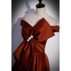Burgundy 8th Grade Graduation Dress with Big Bow -DollyGown