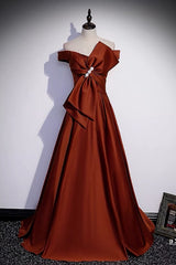 Burgundy 8th Grade Graduation Dress with Big Bow -DollyGown