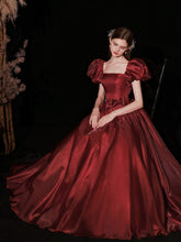 Burgundy Disney Princess inspired Ball Gown Prom Dress - DollyGown