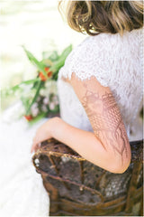 Cap Sleeves Lace Two Piece Wedding Dress,Long Bridal Separates,20082232-Dolly Gown