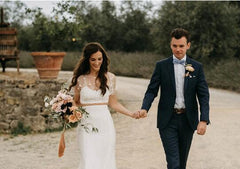 Casual Rustic Two Piece Mermaid Bridal Separates,Crop Top Wedding Skirt and Top,20082218-Dolly Gown