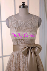 Champagne Bridesmaid Dresses,Short Bridesmaid Dresses,Lace Bridesmaid Dresses,Summer Bridesmaid Dresses,18032802-Dolly Gown