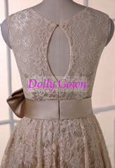 Champagne Bridesmaid Dresses,Short Bridesmaid Dresses,Lace Bridesmaid Dresses,Summer Bridesmaid Dresses,18032802-Dolly Gown