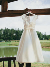 Cheap Rockabilly Tea Length Lace Wedding Dresses for Older Brides,20111551-Dolly Gown