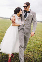 Cheap Rockabilly Tea Length Lace Wedding Dresses for Older Brides,20111551-Dolly Gown