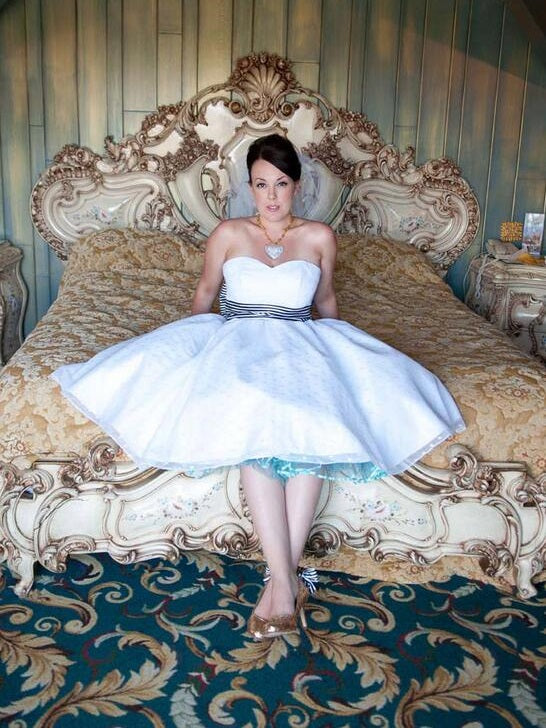 Cheap Simple Strapless Sweerheart Vintage Short Wedding Dress,20111659-Dolly Gown