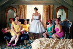 Cheap Simple Strapless Sweerheart Vintage Short Wedding Dress,20111659-Dolly Gown