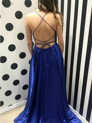 Cheap Backless Simple Long Evening Dress,Royal Blue Prom Dress,GDC1104-Dolly Gown