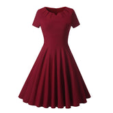 Cheap Vintage Short Burgundy Modest Bridesmaid Dresses with Short Sleeves,1539B-Dolly Gown