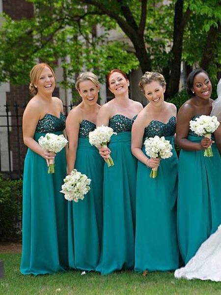 Teal Bridesmaid Dresses,Rustic Bridesmaid Dresses,Long Bridesmaid Dresses,GDC1014