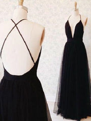 Black Prom Dress,Long Prom Dress,Backless Prom Dress, Long Homecoming Dress,MA012-Dolly Gown