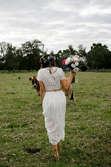 Country Style Lace Flowy Two Piece Wedding Dress, Bridal Separates,20082234-Dolly Gown