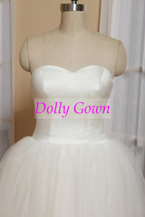 Retro Tulle Strapless Vintage 50s Style Rockabilly Wedding Dress Tea Length,DO008-Dolly Gown