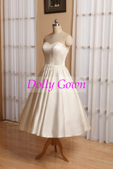 Vintage Short 50s Style Wedding Dresses Short with Spaghetti Strapes,Robe De Mariee Courte Pas Cher,20081101