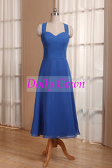 Royal Blue Tea Length 50s Style Vintage Bridesmaid Dresses 1950s bridesmaid dresses,20081103-Dolly Gown