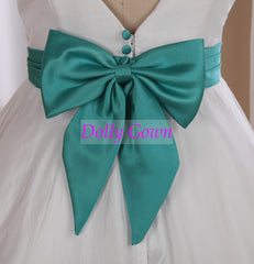 Backless 50s Tea Length Wedding Dress with Sleeves,Deep V Back Vintage Short Wedding Gown with Pockets,DO025-Dolly Gown