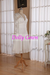 Summer Boho Beautiful Short Wedding Dresses with Long Sleeves,20072801