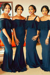 Deep Sea Mermaid Off Shoulder Bridesmaid Dresses,Wedding Part Dresses,GDC1231-Dolly Gown