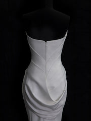 Elegant Strapless Mermaid Stretch Silk Mermaid Wedding Dress - DollyGown