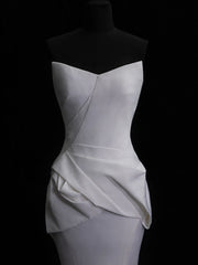 Elegant Strapless Mermaid Stretch Silk Mermaid Wedding Dress - DollyGown