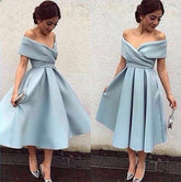 Short Prom dress Off shoulders Prom Dress Blue Prom Gown Graduation Dress FS001