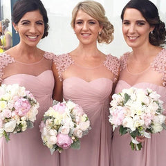 Blush Bridesmaid Dresses,Long Bridesmaid Dresses,Pink Bridesmaid Dresses,Chiffon Bridesmaid Dresses,FS002-Dolly Gown