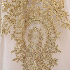 Classy Strapless Lace Gold Wedding Dress Ball Gown Wedding Dress Fs020-Dolly Gown