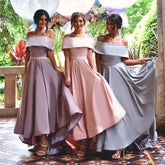Off Shoulder Bridesmaid Dresses,High Low Bridesmaid Dresses,Fall Bridesmaid Dresses,Robe Demoiselle D'Honneur,Fs030-Dolly Gown