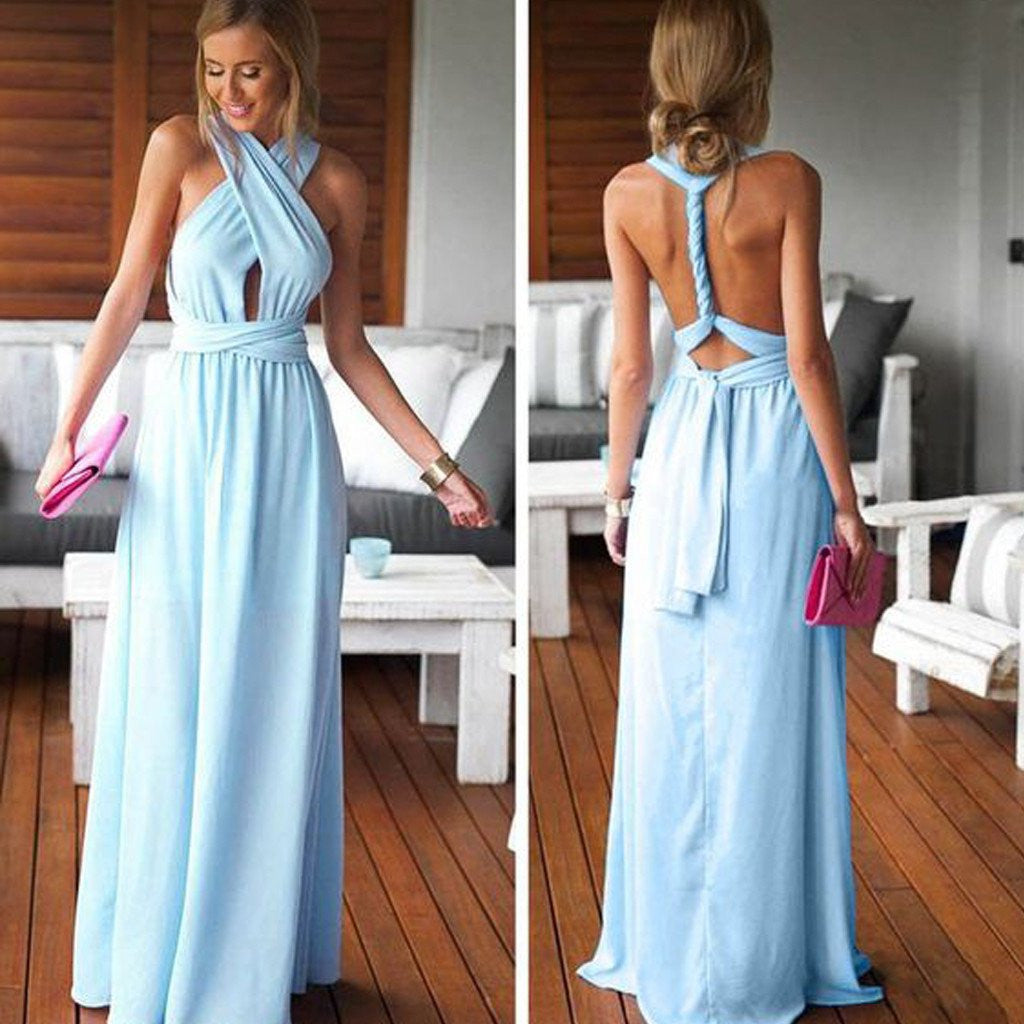 Infinite Bridesmaid Dresses,Convertible Bridesmaid Dresses,Blue Prom Dress,Sexy Prom Dress,Robe De Soiree,Fs038-Dolly Gown