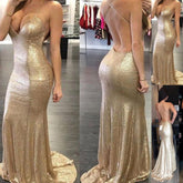 Sexy Prom Dress Backless Prom Dress Gold Sequin Formal Dress Robe De Soiree Dos Nu,Fs039-Dolly Gown