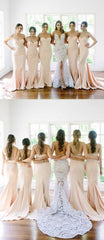 Simple Long Strapless Mermaid Bridesmaid Dresses Fall Bridesmaid Dresses FS057