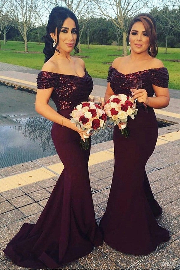 Burgundy Mermaid Bridesmaid Dresses,FS065-Dolly Gown