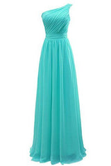 Country Style One shoulder Bridesmaid Dresses Long Pastel Bridesmaid Dresses FS074-Dolly Gown